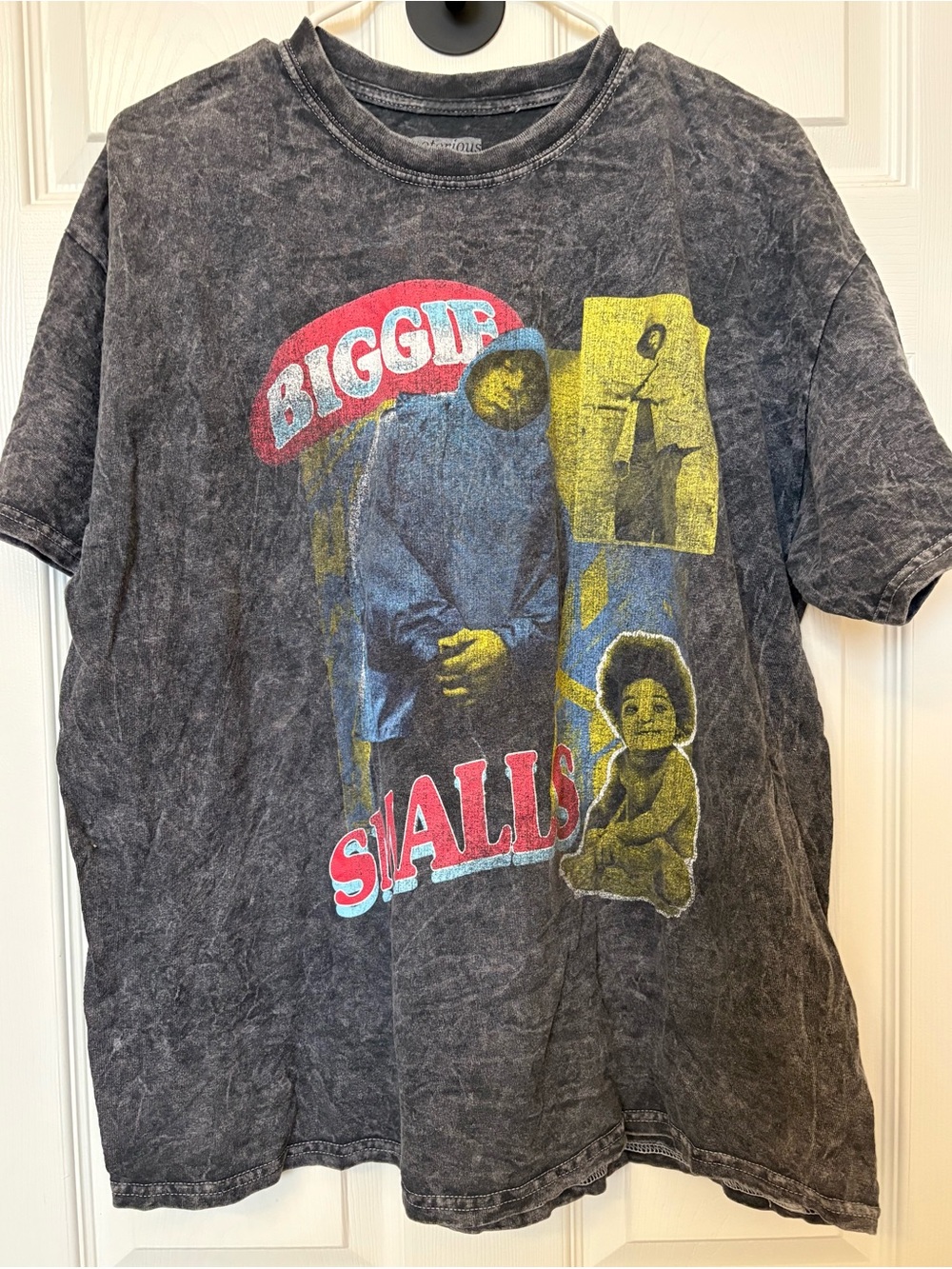 Vintage-Style Biggie Graphic Black Short-Sleeve Men's Tee